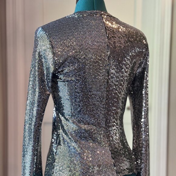 Sequined Long Sleeve Glitter Top - Picture 2 of 3